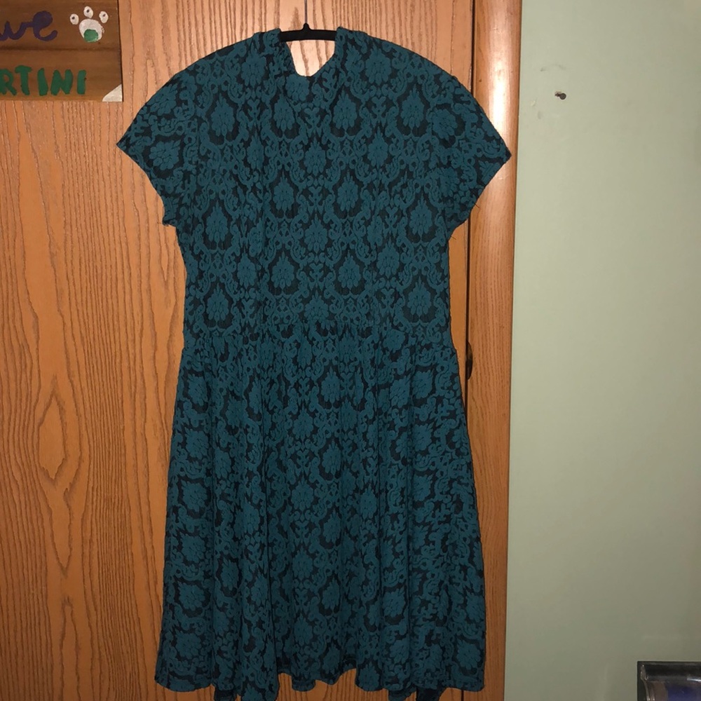 High neck paisley patterned dress